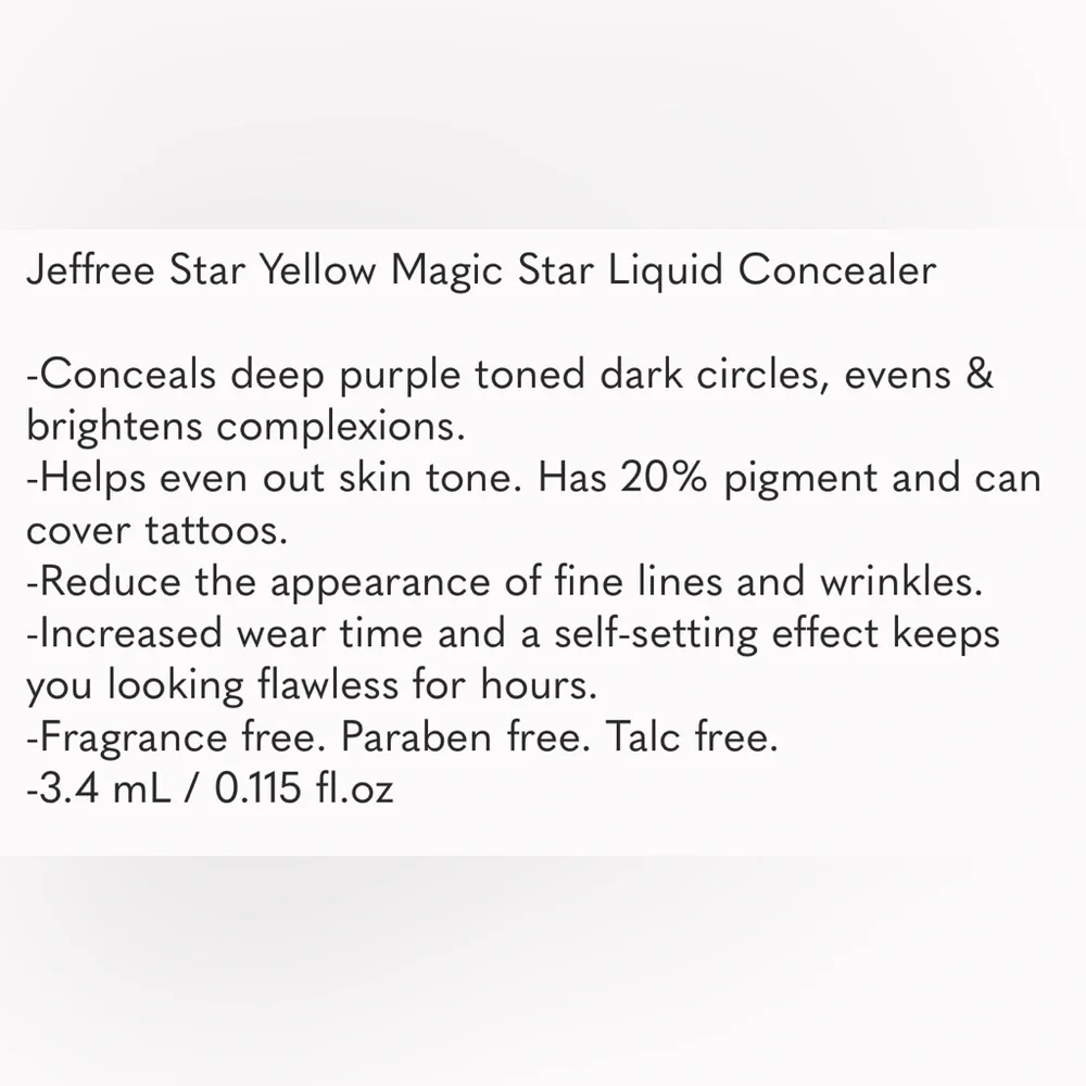 Yellow Concealer Magic Star by Jeffree Star - New in Box